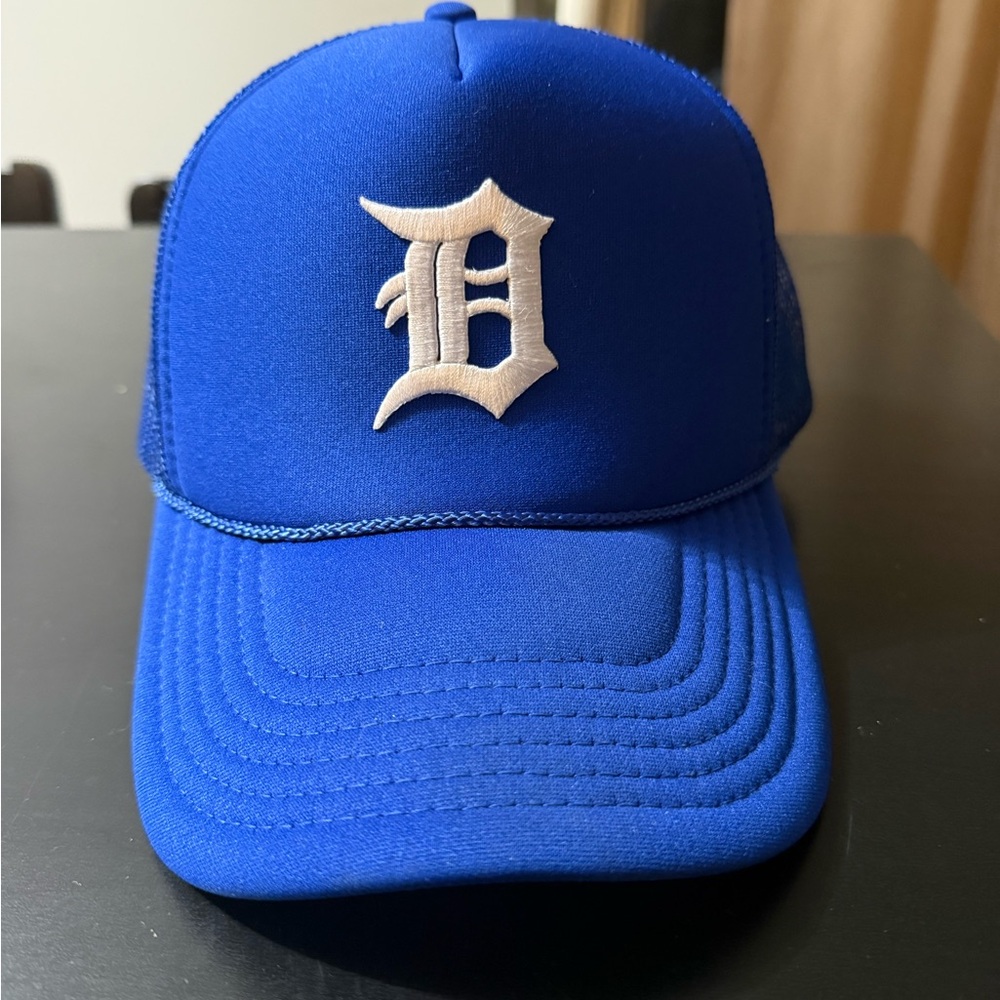 Royal Blue Detroit trucker hat